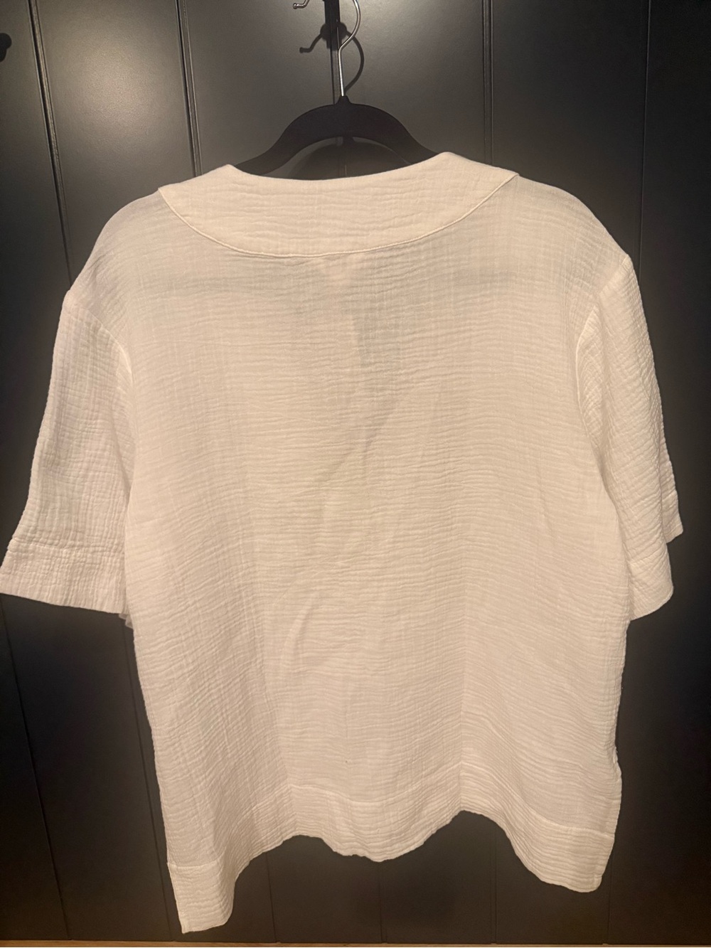 🌊 NEW Faherty Dune 100% Organic Cotton Gauze White V-Neck Popover - Picture 8 of 12